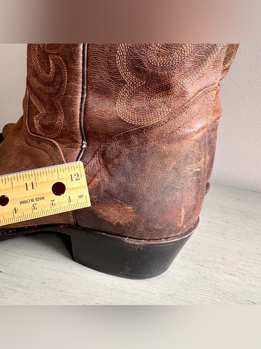 J.B. Dillon Brown Goat Leather Cowboy Western Work Boots Women 9 Pull On Mexico - Picture 13 of 14